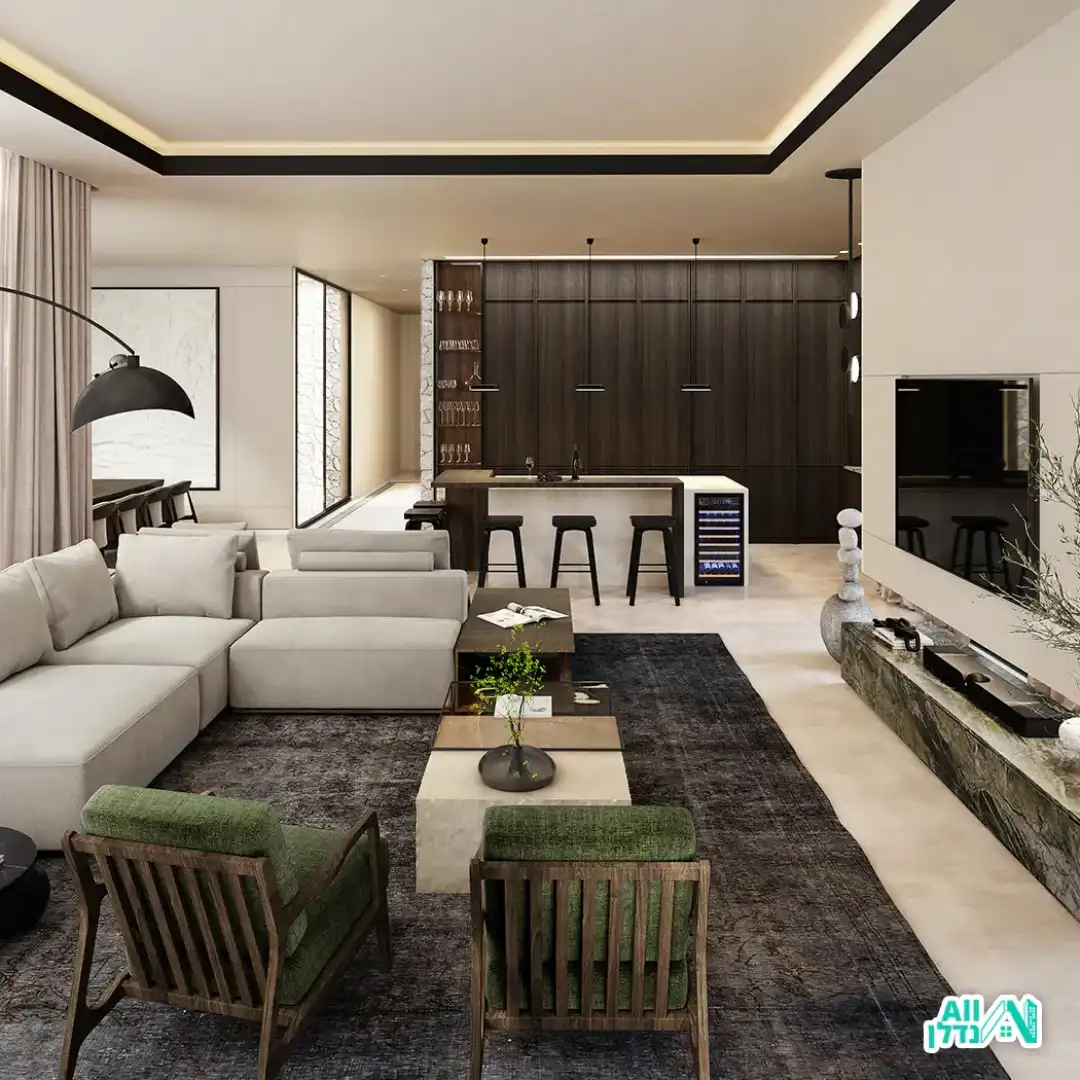 הדמייה לעיצוב של פנים דירת יוקרה