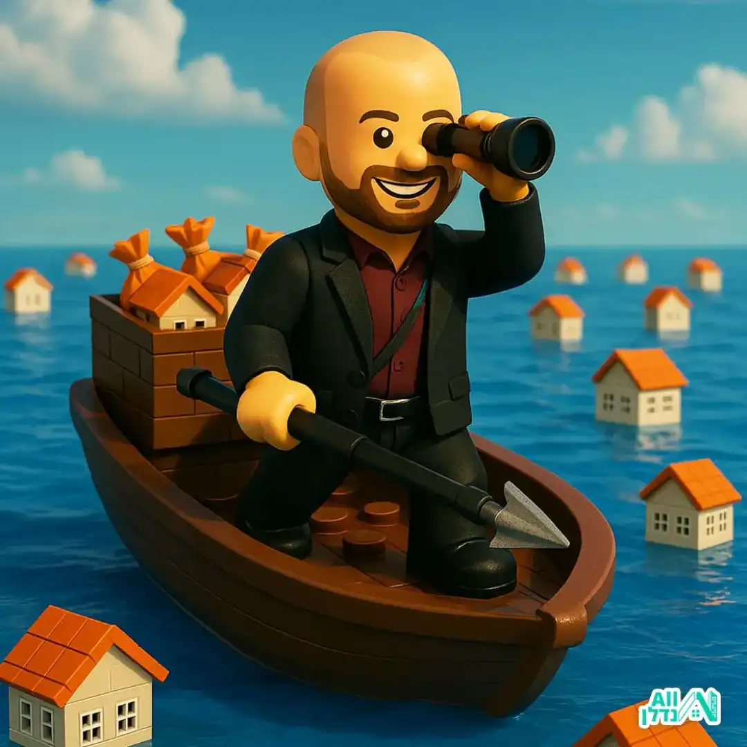 דמות של פיראט נדל"ן אוסף בתים