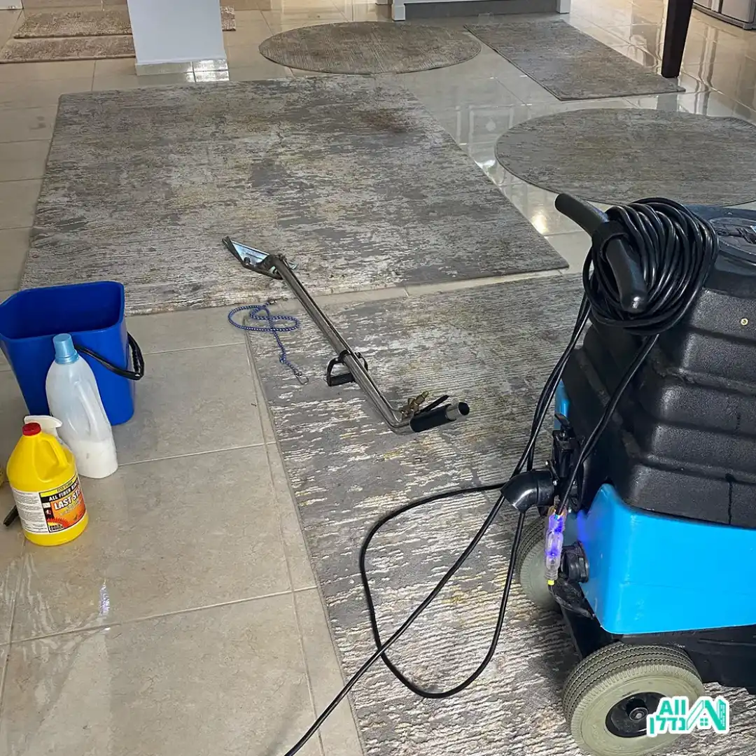 ליאון מנקה ספה עם מכשיר שטיפה מקצועי