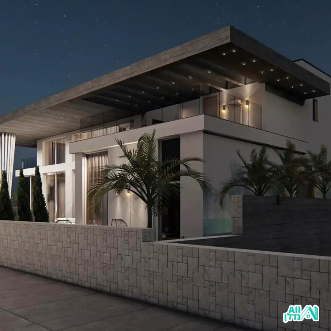 הדמיה של בית עם חלון ענק המשקיף לבחוץ, בצד פינת אוכל וסלון בקונספט אופן פלור