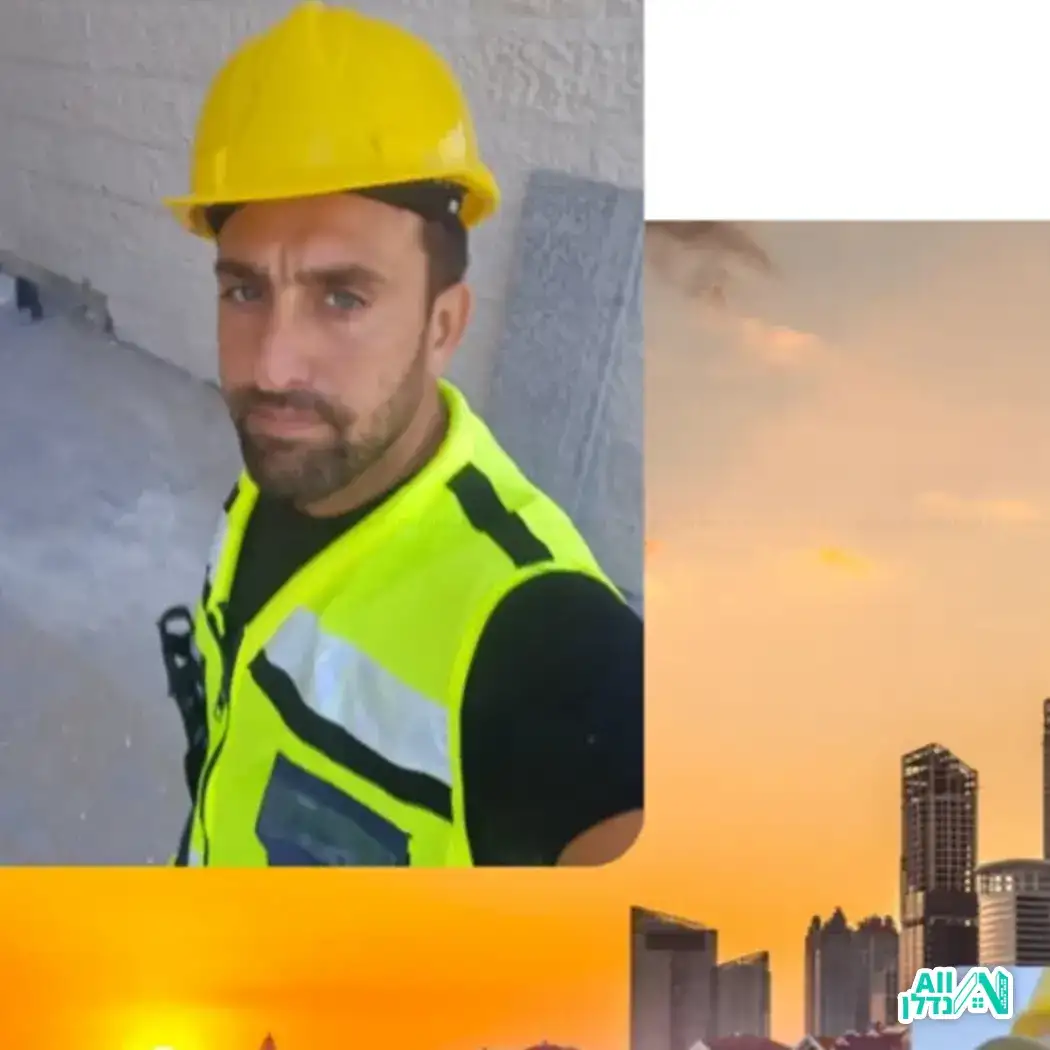 משה השמאי בזמן מדידה בשטח פתוח