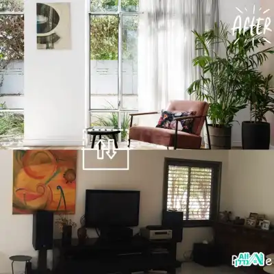 תכנון ועיצוב סלון לפני ואחרי