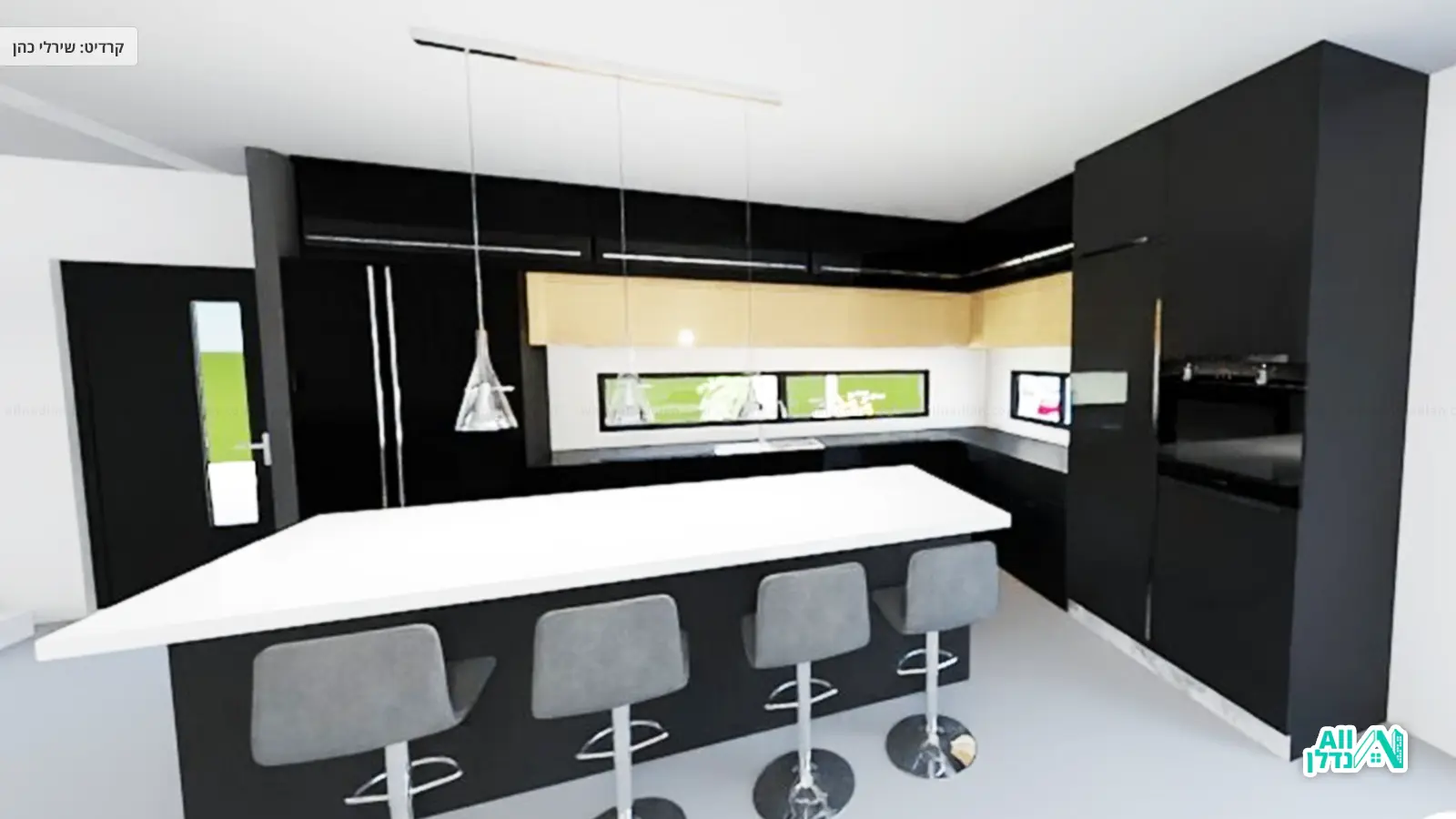 הדמיה של מטבח מודרני